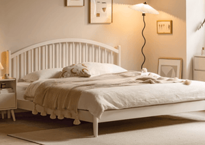 Kemi Cream Tulip Poplar White Harp Bed Frame - Oak Furniture Store & Sofas