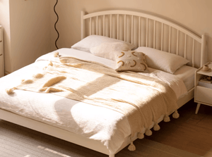 Kemi Cream Tulip Poplar White Harp Bed Frame - Oak Furniture Store & Sofas