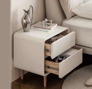 Kemi Cream White Bedside Table - Oak Furniture Store & Sofas