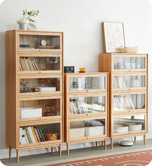Latvia Designer Solid Oak Display Bookcase Unit - Oak Furniture Store & Sofas