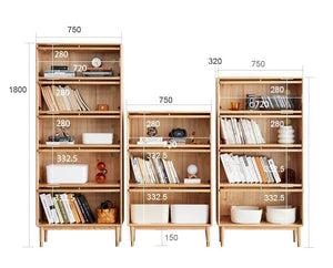 Latvia Designer Solid Oak Display Bookcase Unit - Oak Furniture Store & Sofas