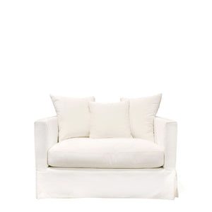 Luxe Sofa 1 Seater Cream Slip Cover LPRSIM01C - Oak Furniture Store & Sofas