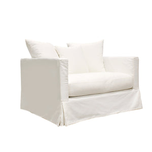Luxe Sofa 1 Seater Cream Slip Cover LPRSIM01C - Oak Furniture Store & Sofas
