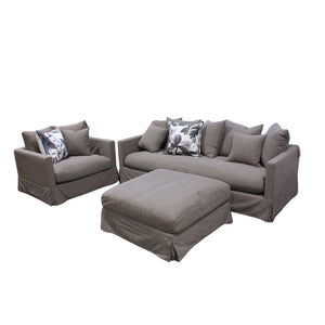 Luxe Sofa 1 Seater Grey Slip Cover LPRSIM01G - Oak Furniture Store & Sofas
