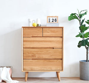 Malmo Natural Solid Oak 2+3 chest of Drawers - Oak Furniture Store & Sofas