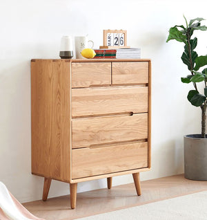 Malmo Natural Solid Oak 2+3 chest of Drawers - Oak Furniture Store & Sofas