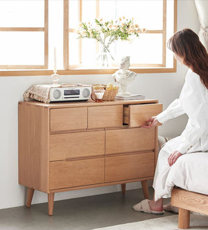 Malmo Natural Solid Oak 3+4 Drawers Chest - Oak Furniture Store & Sofas