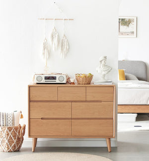 Malmo Natural Solid Oak 3+4 Drawers Chest - Oak Furniture Store & Sofas