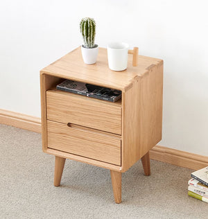 Malmo Natural Solid Oak Bedside Table - Oak Furniture Store & Sofas