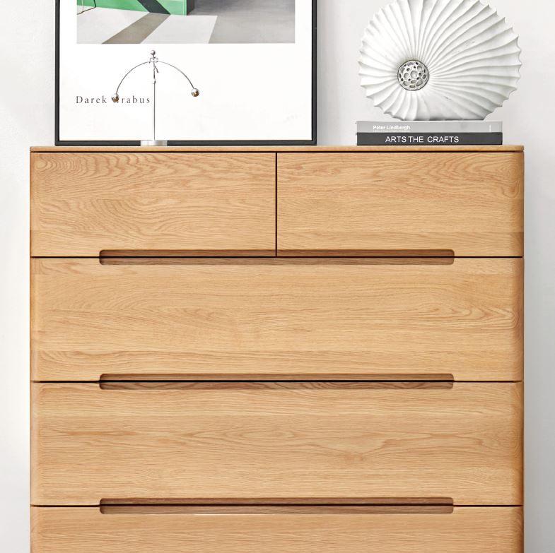 Manchester Natural Solid Oak 2+3 Chest of Drawers - Oak Furniture Store