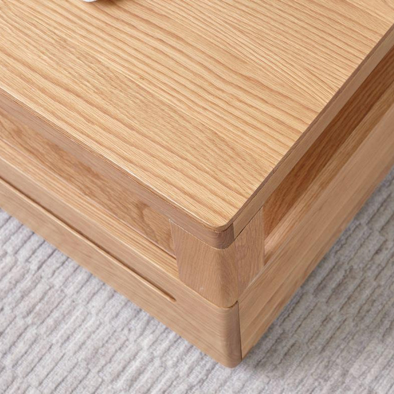 Manchester Natural Solid Oak Coffee Table | square small coffee table NZ with storage for living room | Oak Furniture Store
