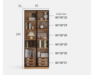 Odense Combination Natural Oak Display/Bookcase Cabinet - Oak Furniture Store & Sofas