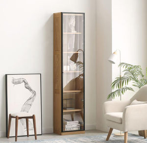 Odense Combination Neutral Oak Display/Bookcase Cabinet - Oak Furniture Store & Sofas