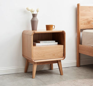 Orsa Natural Solid Oak Bedside Table - Oak Furniture Store & Sofas