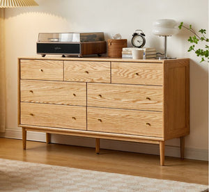 Oslo Natural Solid Oak 3+4 Chest of Drawers Design 2 - Oak Furniture Store & Sofas