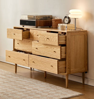 Oslo Natural Solid Oak 3+4 Chest of Drawers Design 2 - Oak Furniture Store & Sofas