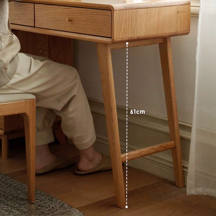 Oslo Natural Solid Oak Dressing Table Design B - Oak Furniture Store