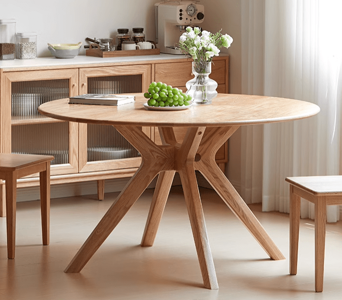 Oslo Natural Solid Oak Round Dining Table