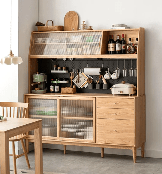 Oslo Natural Solid Oak Sideboard with Hutch Dresser