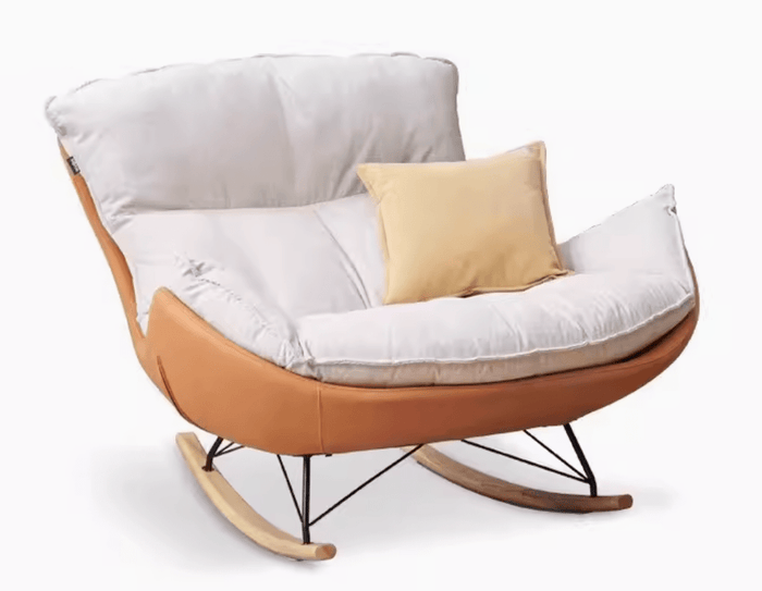 Oulu Eggshell-Inspired Fabric Double Sofa