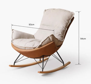Oulu Eggshell-Inspired Fabric Rocking Sofa - Oak Furniture Store & Sofas