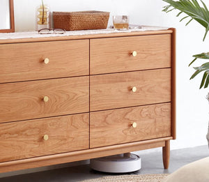 Prunus Solid Cherry 6 Chest of Drawers - Oak Furniture Store & Sofas