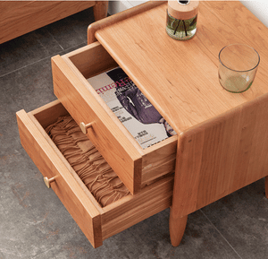 Prunus Solid Cherry Bedside Table - Oak Furniture Store & Sofas