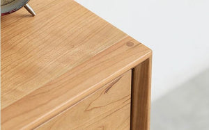 Prunus Solid Cherry Bedside Table Design Two - Oak Furniture Store & Sofas