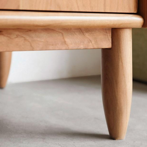 Prunus Solid Cherry Bookcase with Glass Doors - Oak Furniture Store