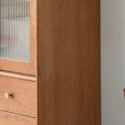 Prunus Solid Cherry Bookcase with Glass Doors - Oak Furniture Store