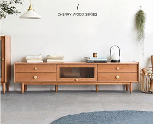Prunus Solid Cherry Medium Entertainment Unit - Oak Furniture Store & Sofas