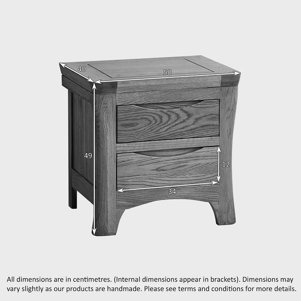 Renwick Rustic Solid Oak Bedside Table - Oak Furniture Store