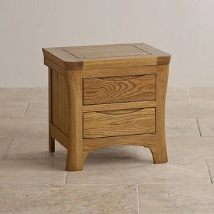 Renwick Rustic Solid Oak Bedside Table - Oak Furniture Store & Sofas