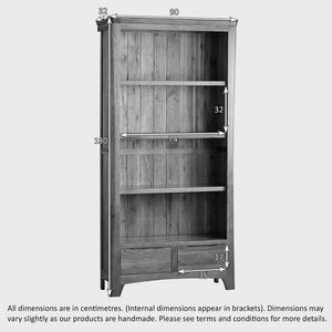 Renwick Rustic Solid Oak Bookcase Cabinet - Oak Furniture Store & Sofas