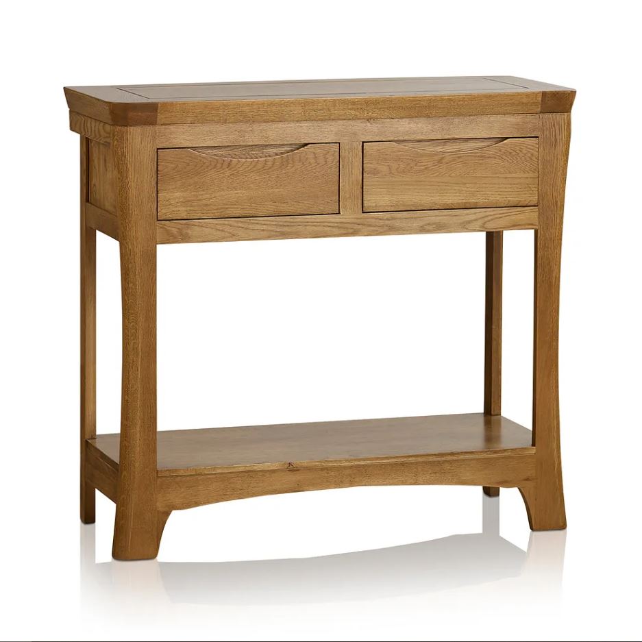 Renwick Rustic Solid Oak Console Table - Oak Furniture Store