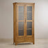 Renwick Rustic Solid Oak Glazed Display/Bookcase Cabinet - Oak Furniture Store