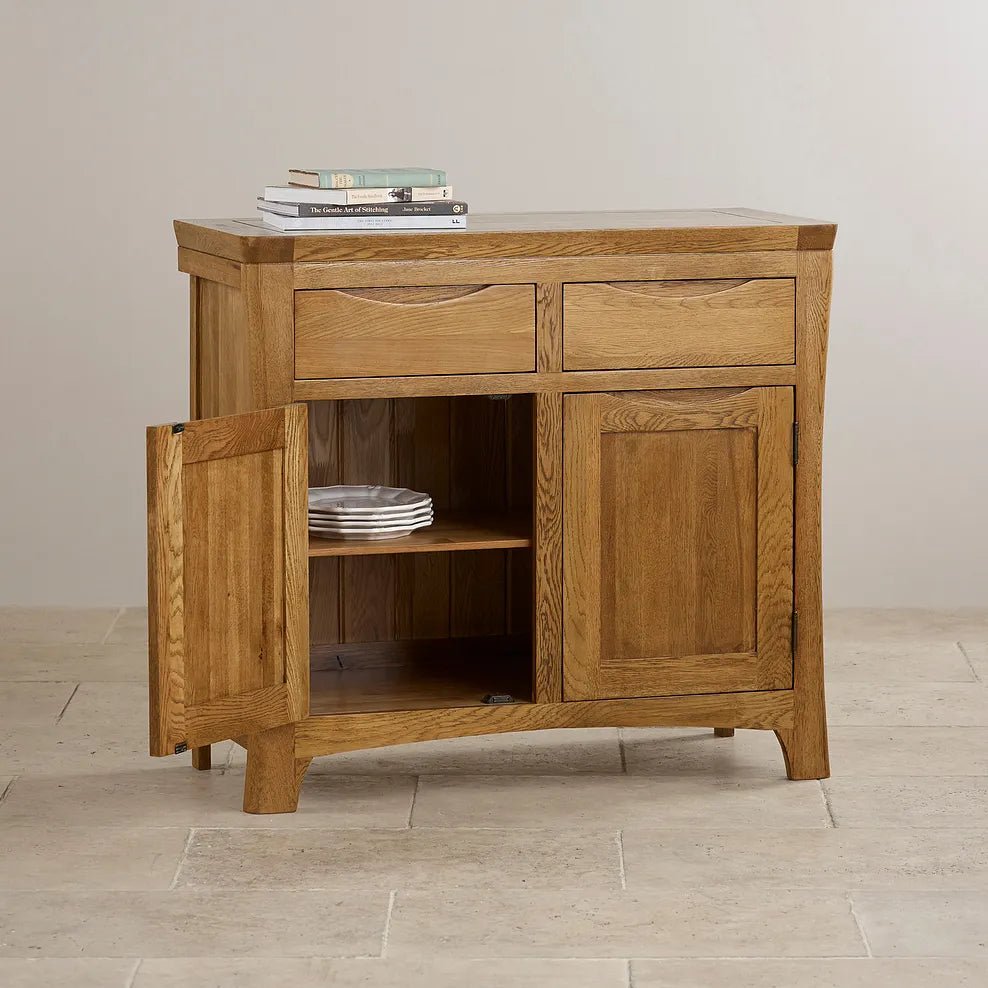 Renwick Rustic Solid Oak Small Sideboard - Oak Furniture Store