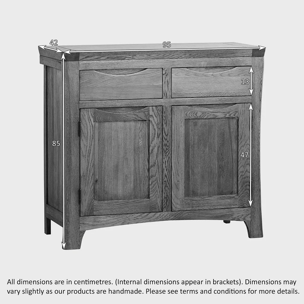 Renwick Rustic Solid Oak Small Sideboard - Oak Furniture Store