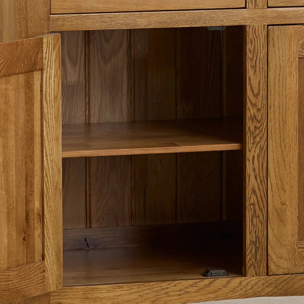 Renwick Rustic Solid Oak Small Sideboard - Oak Furniture Store