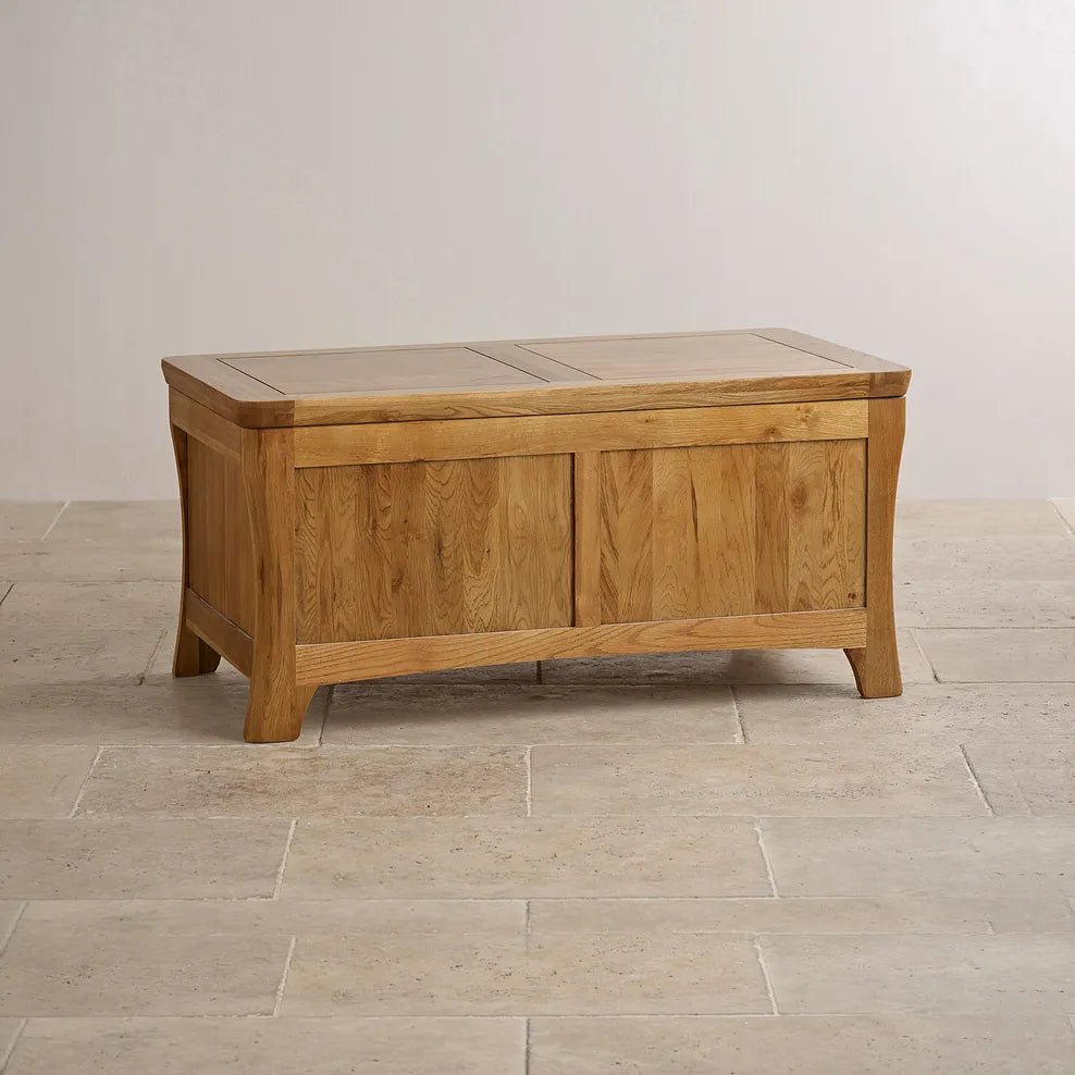 Renwick Rustic Solid Oak Storage Box - Oak Furniture Store & Sofas