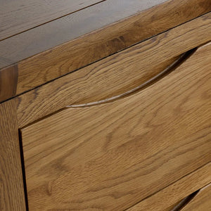 Renwick Rustic Solid Oak Wide 6 Drawer Chest - Oak Furniture Store & Sofas