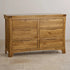 Renwick Rustic Solid Oak Wide 6 Drawers Chest - Oak Furniture Store