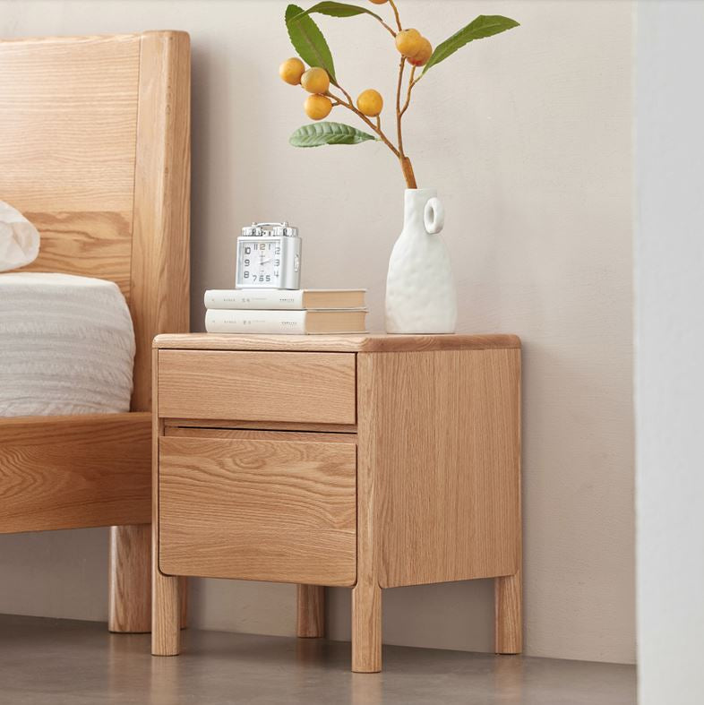Riga Natural Solid Oak Bedside Table - Oak Furniture Store