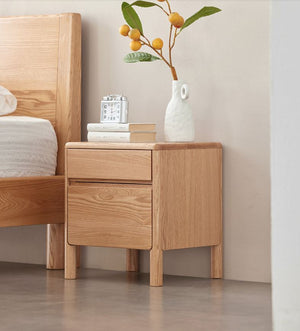 Riga Natural Solid Oak Bedside Table - Oak Furniture Store & Sofas