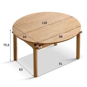Seattle Natural Solid Ash Round Extendable Dining Table - Oak Furniture Store & Sofas