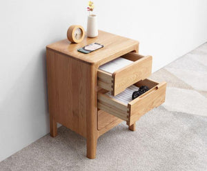 Seattle Natural Solid Oak 3 Drawers Bedside Table - Oak Furniture Store & Sofas