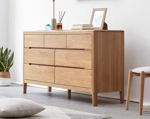 Seattle Natural Solid Oak 3+4 Chest of Drawers - Oak Furniture Store & Sofas