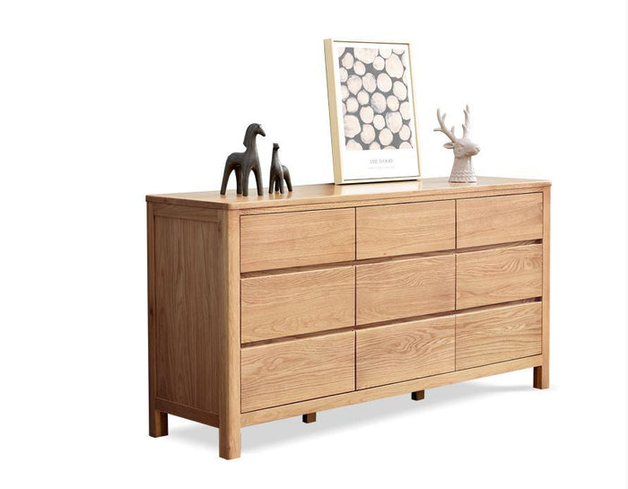 Humbie Natural Solid Oak Chest of 9 Drawers