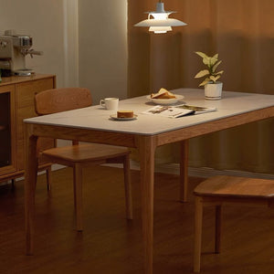 Seattle Natural Solid Oak Dining Table With Ceramic Top - Oak Furniture Store & Sofas