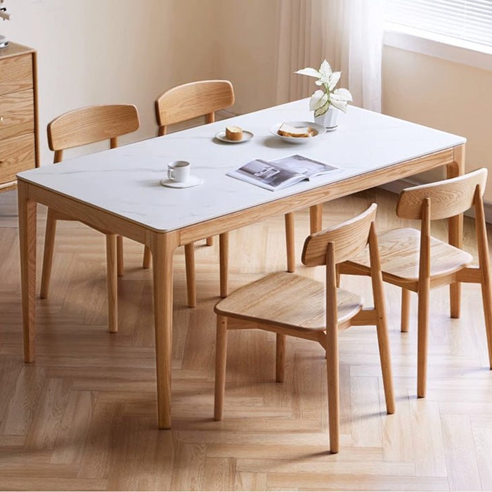 Seattle Natural Solid Oak Dining Table With Ceramic Top